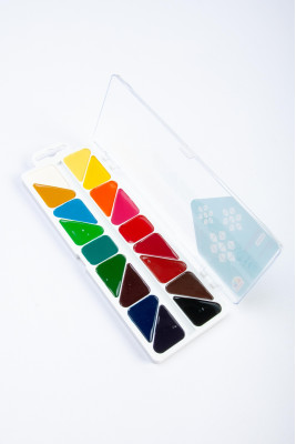 Акварель, 18 кольорів, пластикова упаковка, без пензлика